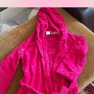 Lacoste Fuchsia Hooded Robe